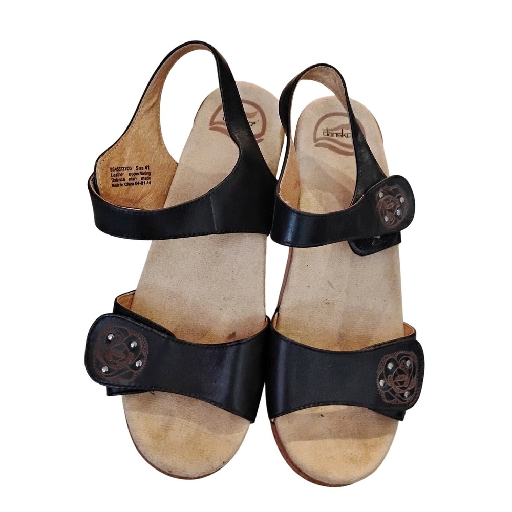 Dansko Sonnet Black Sandals Size 41 /10.5